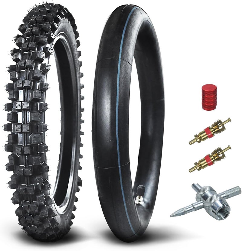 HOLATO Front 70/100-17 2.75-17 Tire and Inner Tube for KLX125 KLX140 KX85 TTR125 YZ80 YZ85 RM80 CR80 CT90 DRZ125 TaoTao DB17 Apollo RFZX18 Coolster Dirt Pit Bike Off Road Motocross Heavy Duty - Image 1